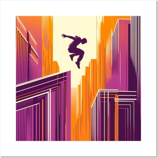 Jumping between buildings Posters and Art